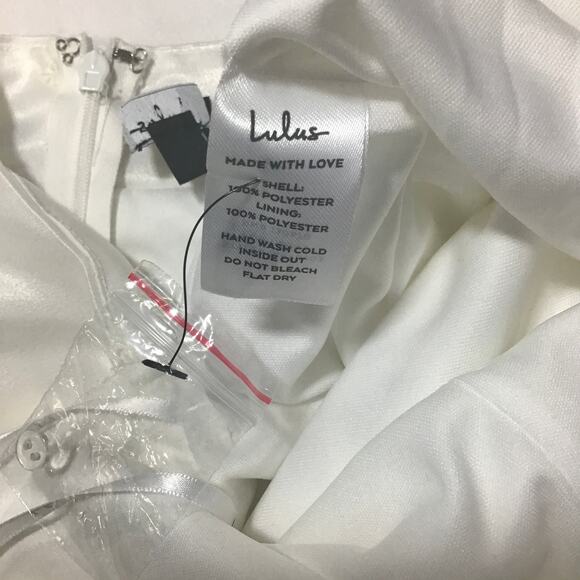 LULU'S S Ivory Off White Lifetime of Romance Backless Wide-Leg Jumpsuit B170 - Picture 8 of 11